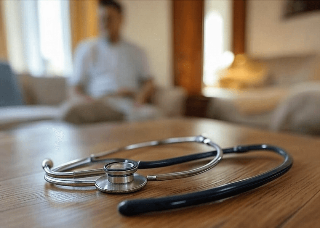 Healthcare professional providing home service